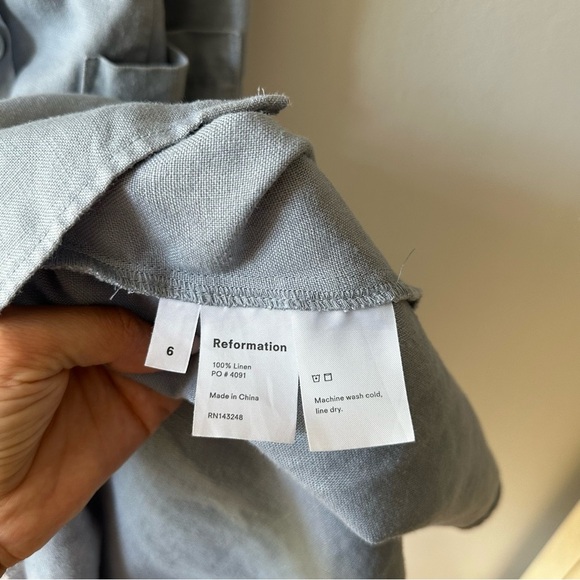 Reformation Linen Hattie Dress in Mineral - Picture 6 of 6